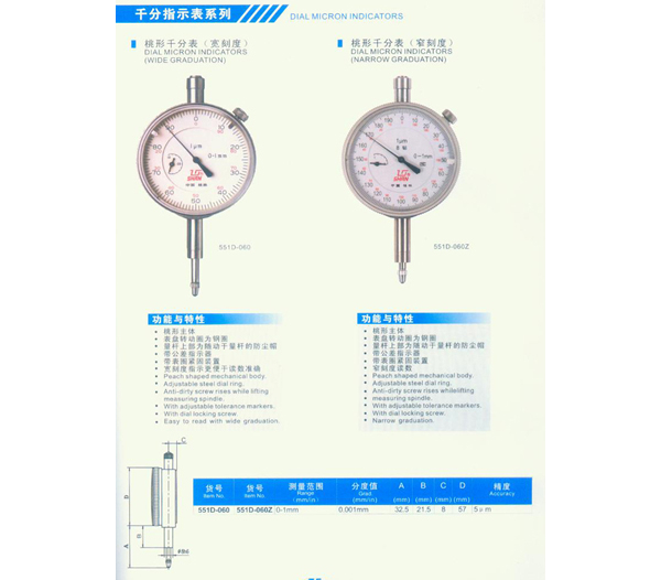 千分指示表系列